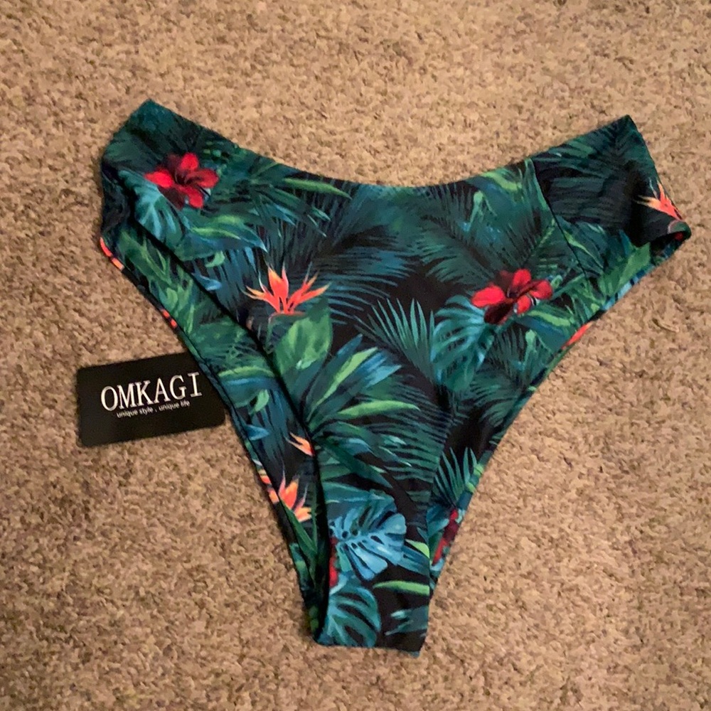 OMKAGI Women's High Waist High Cut Bottoms **NEW**